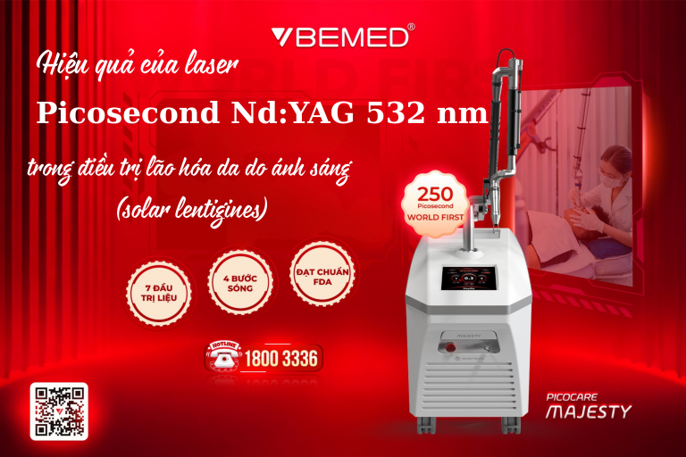Hiệu quả của laser Picosecond Nd:YAG 532 nm trong điều trị lão hóa da do ánh sáng (solar lentigines)