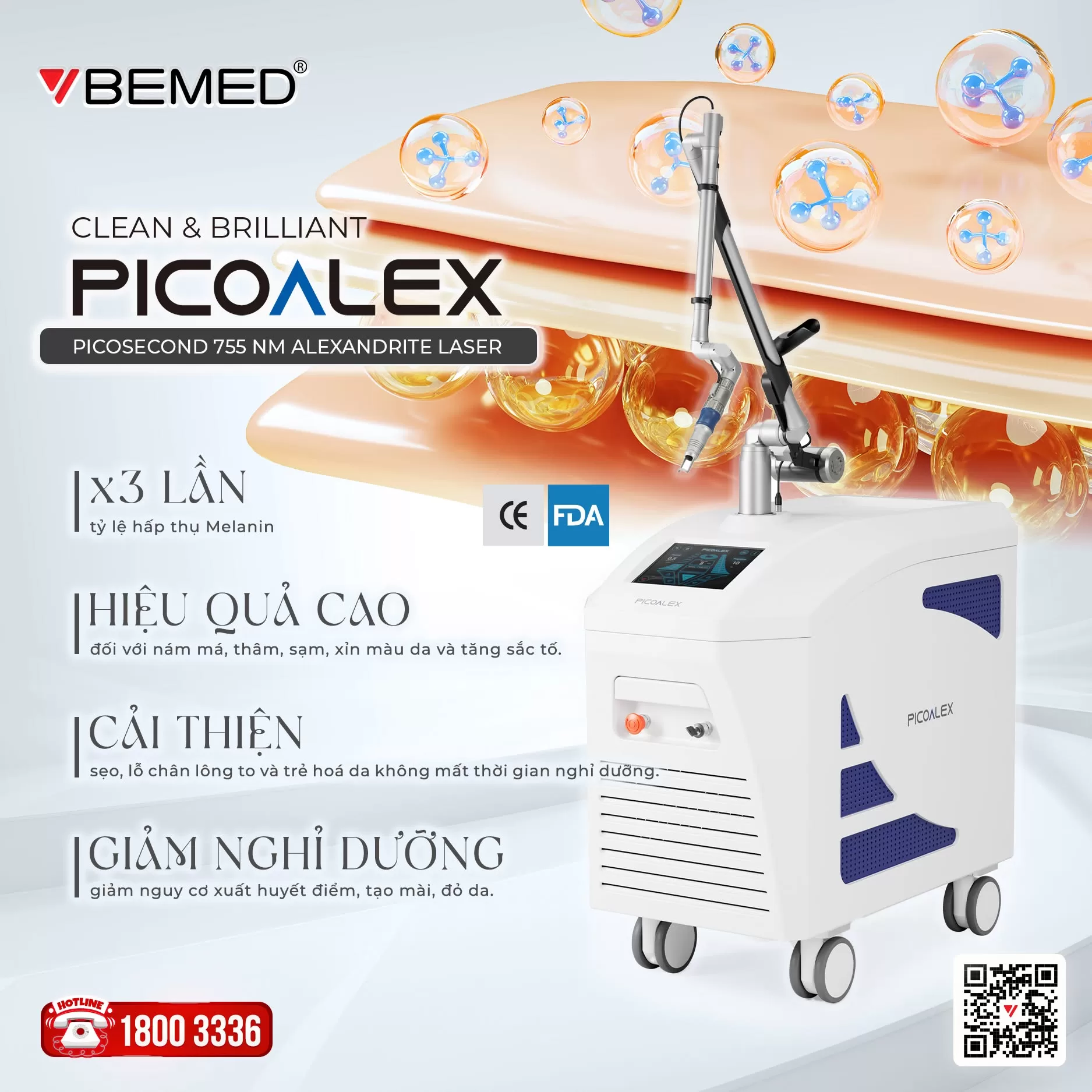 PicoAlex 755nm - Hiệu quả cao, giảm nghỉ dưỡng